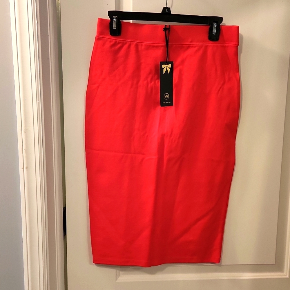 Stretch midi skirt